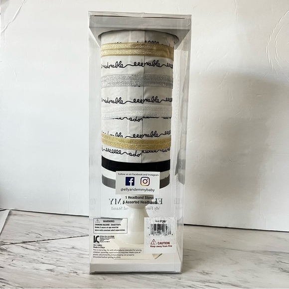 Elly & Emmy Baby My First Headband Stand With 5 Mix Headbands Bows Stars pom pom - Picture 9 of 13